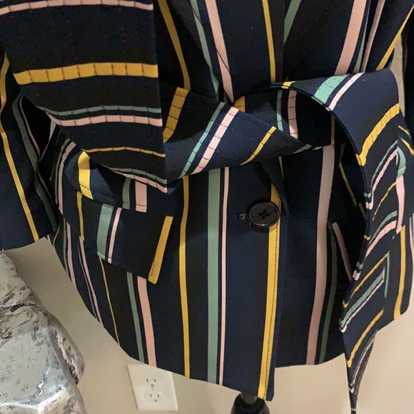 ELOQUII Striped tie waist blazer Jacket - Picture 9 of 10